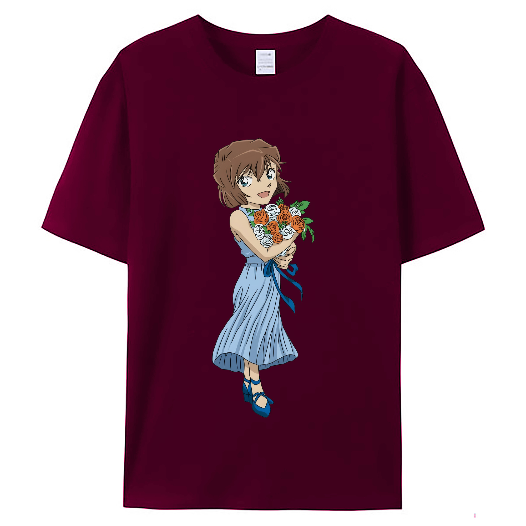 （画像用） 名探偵コナン 灰原 哀 はいばら あい Detective Conan Anita Hailey、Vi Graythorn Haibara Ai レディースカジュアルプリントTシャツ（綿100％）